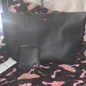 Cuyana leather tote and wallet